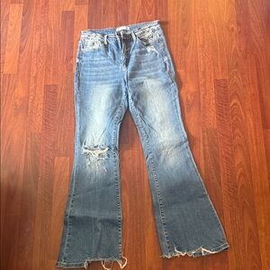 NWOT Women’s Flying Monkey Distressed Flared Jeans - 28